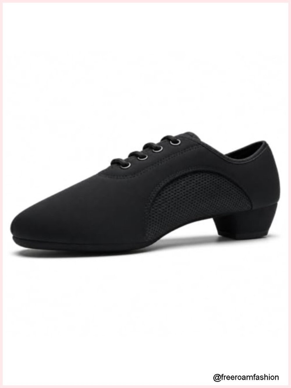 Women's Latin Ballroom Dance Shoes with Wide Cuban Heel, Split Sole Jazz Shoes